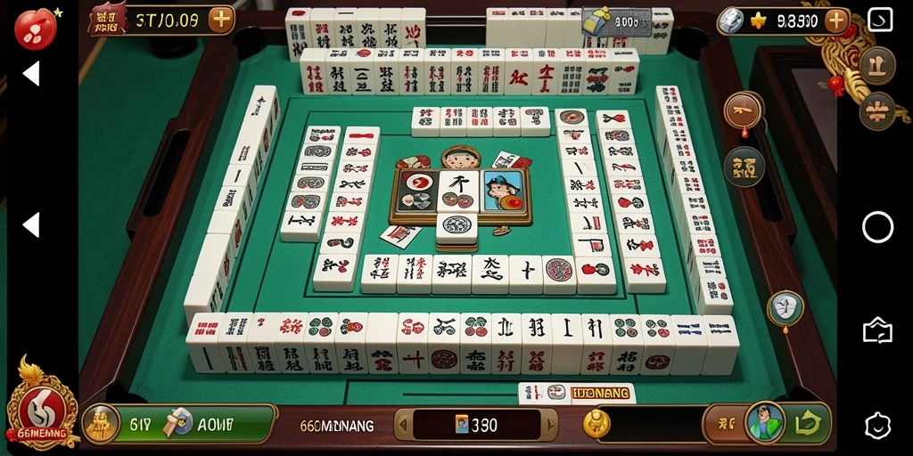 Tampilan gameplay Mahjong di 66MENANG yang menarik dan seru.