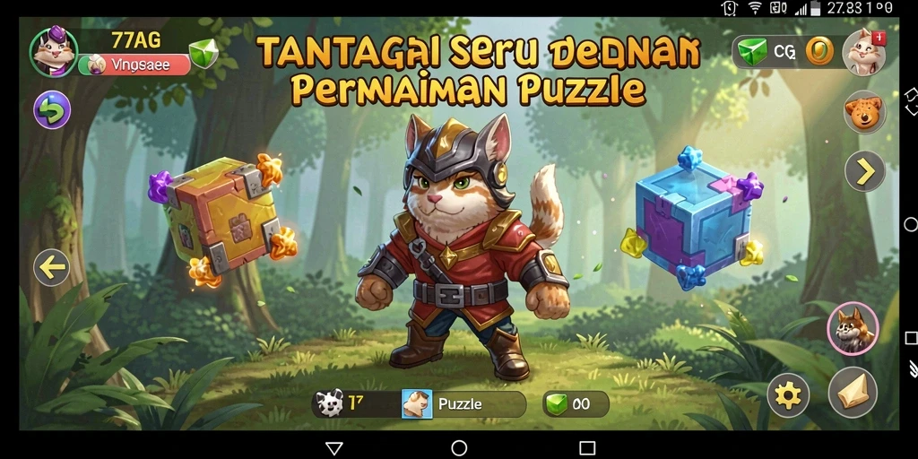 Screenshot gameplay 77AG yang menunjukkan tantangan puzzle seru.