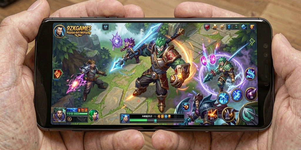 Tampilan menarik dari gameplay MOBA di 9ZKGAMES.