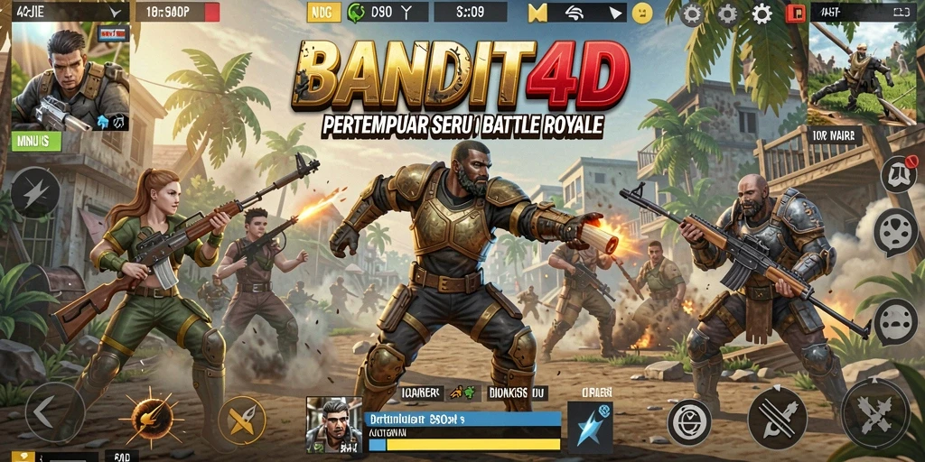 Tampilan gameplay BANDIT4D yang seru dalam pertempuran Battle Royale.