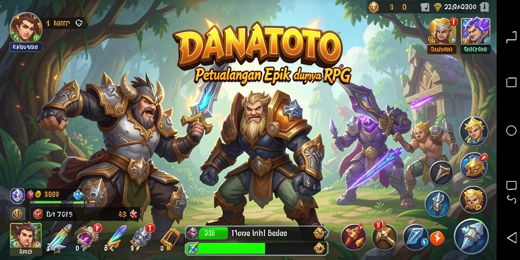 Tangkapan layar permainan <strong>DANATOTO</strong> menampilkan aksi seru dalam pertarungan RPG.