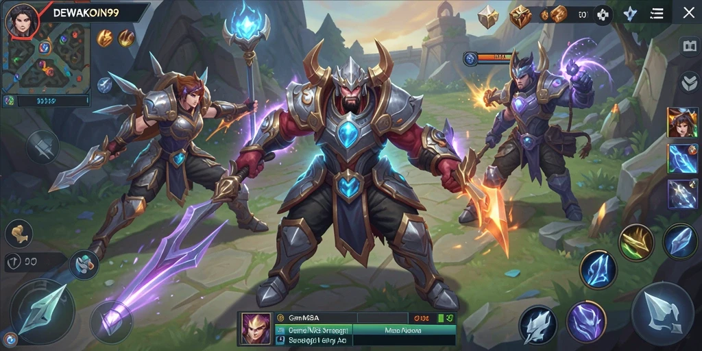 Tangkapan layar menunjukkan aksi seru dalam game MOBA DEWAKOIN99.