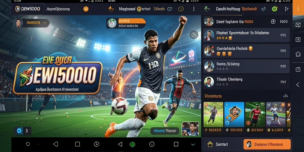 Tampilan gameplay DEWI5000 yang menampilkan berbagai pilihan taruhan olahraga.