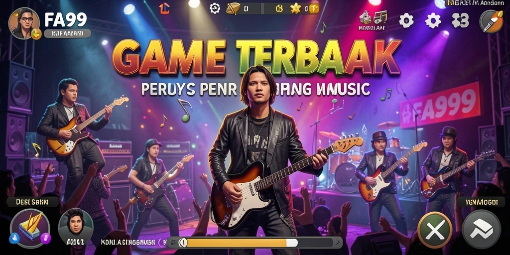 Tampilan gameplay FA99 yang menarik dan interaktif dengan musik.