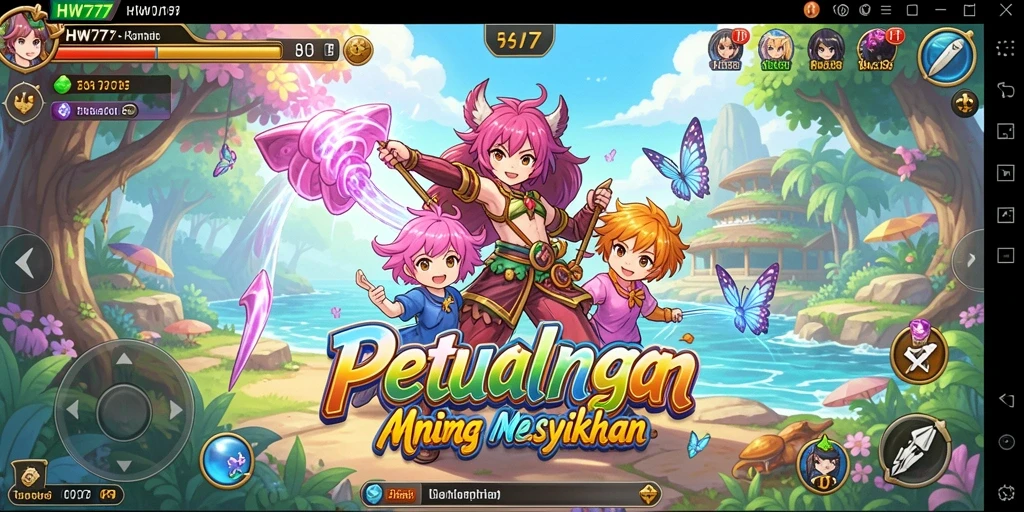 Tampilan gameplay HW777 dengan grafis dan karakter Anime yang menawan.