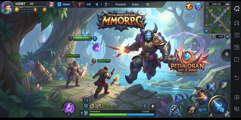 Screenshot gameplay IDEBET yang menampilkan pertarungan seru di dunia MMORPG.