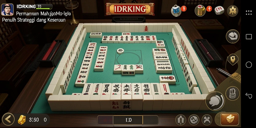 Screenshot gameplay IDRKING menunjukkan tantangan seru di Mahjong.
