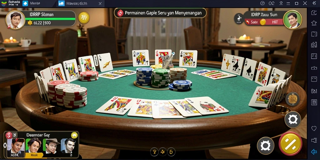 Tampilan gameplay menarik dari IDRRP yang penuh dengan aksi Gaple.
