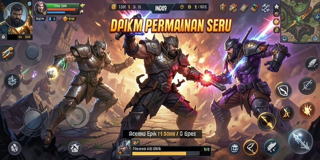 Tangkapan layar IND89 menunjukkan karakter bertarung dalam pertempuran yang mendebarkan.