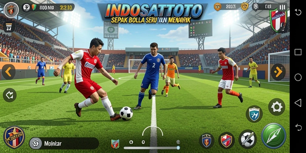 Tampilan seru dari gameplay sepak bola INDOSATTOTO.