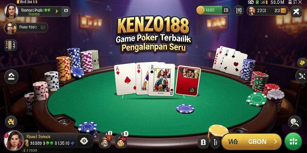 Tampilan gameplay menegangkan dalam KENZO188 dengan aksi Poker langsung.