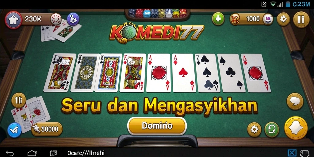 Tampilan menarik dari gameplay Domino di KOMEDI77.