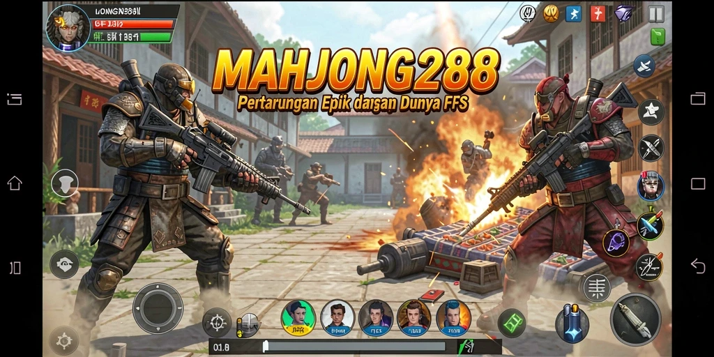 Tangkapan layar dari gameplay epik MAHJONG288 di medan perang.