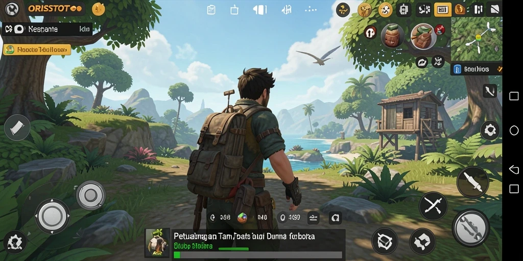 Tampilan gameplay <strong>ORISTOTO</strong> yang menunjukkan eksplorasi dunia terbuka.