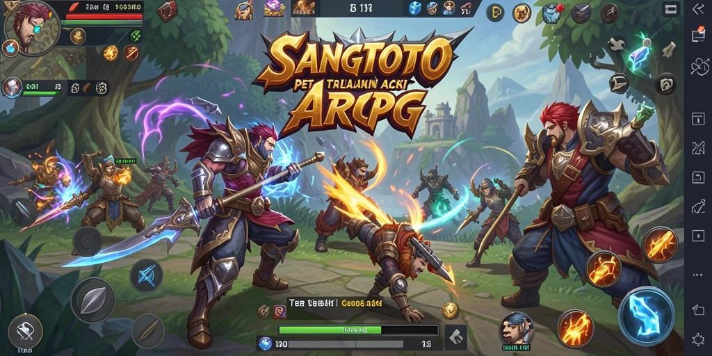 Gameplay seru dalam SANGTOTO dengan karakter ARPG yang menakjubkan.