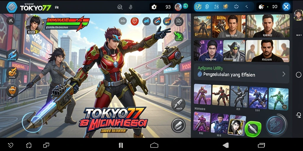 Screenshot utama TOKYO77 menampilkan fitur pengelolaan tugas dengan jelas.