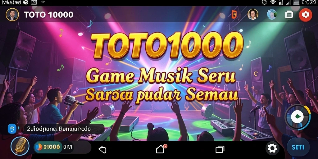 Screenshot gameplay TOTO1000 menunjukkan keseruan bermain musik.