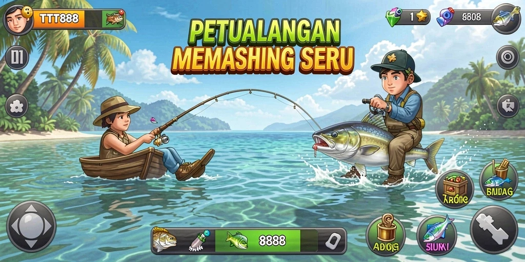 Screenshot gameplay TTT888 menampilkan keseruan memancing yang mengesankan.