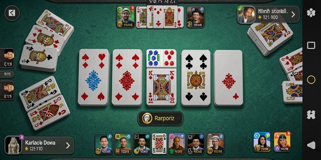 Screenshot V21 menampilkan gameplay seru permainan Domino.