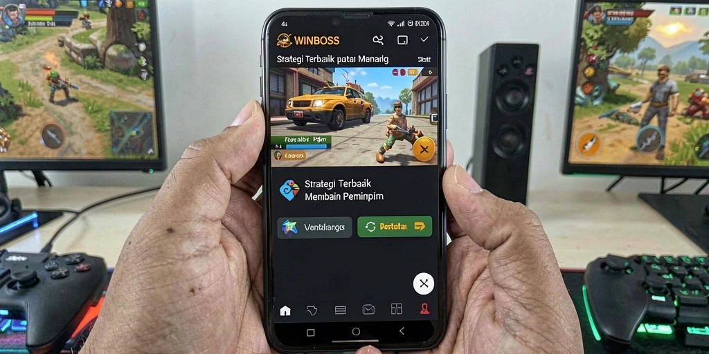 Gameplay WINBOSS menampilkan pertempuran strategi yang seru.