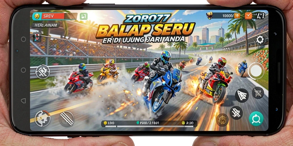 Tampilan menegangkan balapan di ZORO77 dengan mobil kustom.